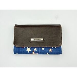 Vintage Longaberger Patriotic Stars Compact Pocket Wallet Removable Card New